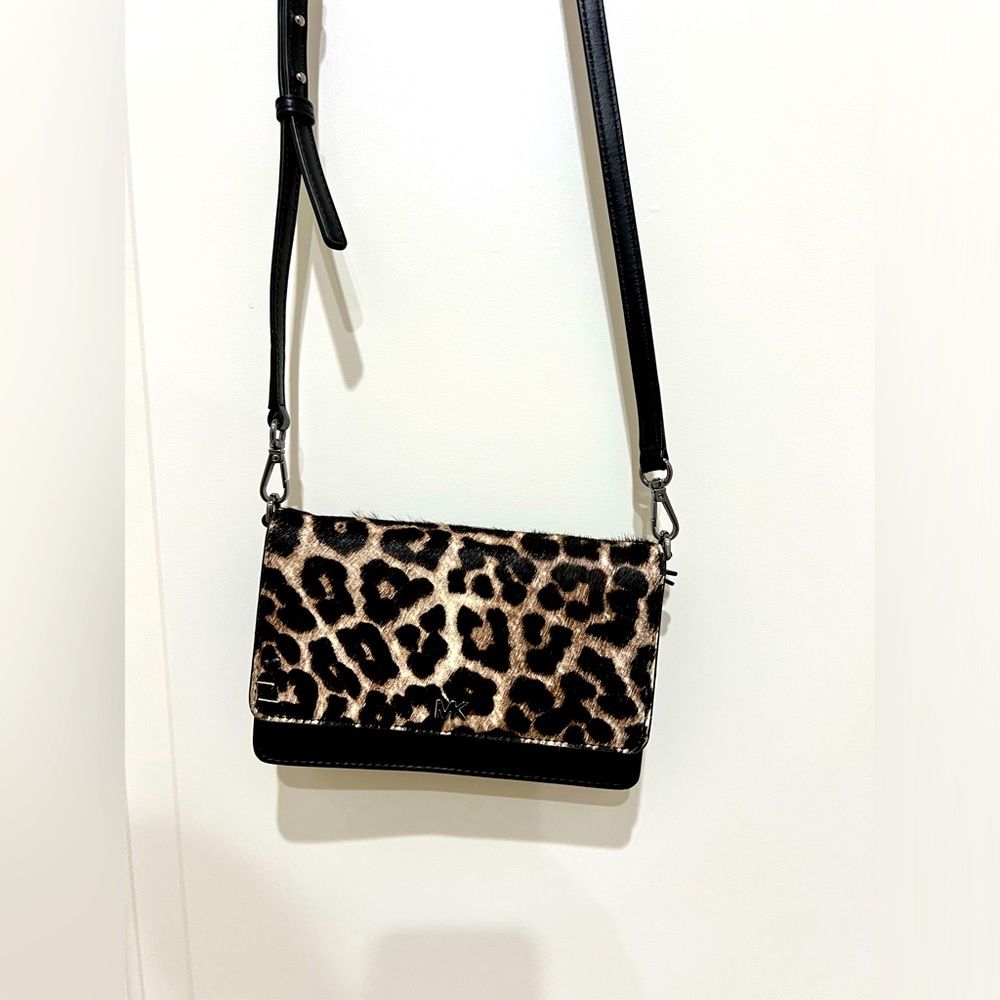 Michael Kors small, leopard print crossbody